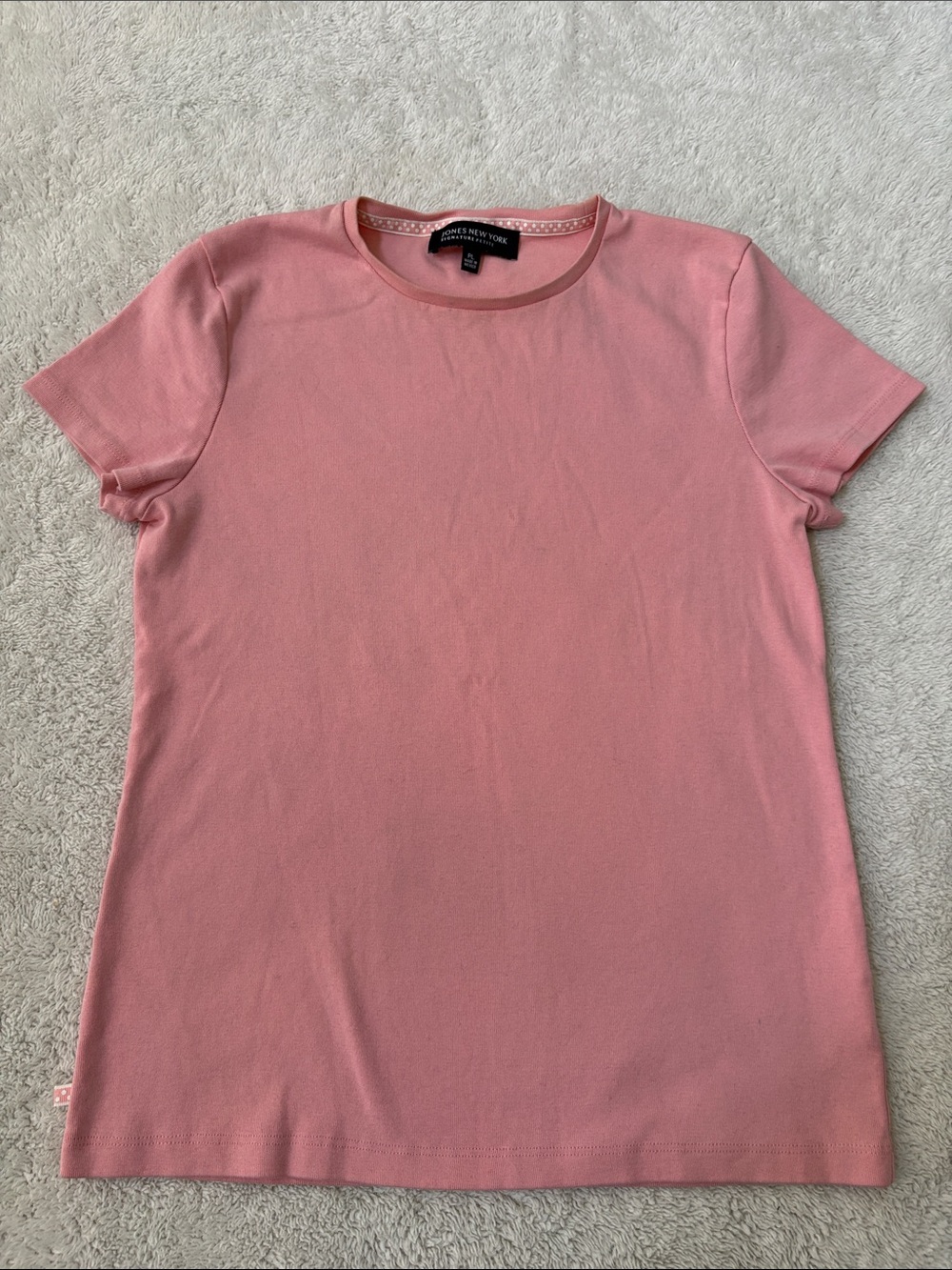 Jones New York Pink Short Sleeve Crewneck Tee